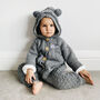 Personalised Grey Sherpa Knitted Onesie, thumbnail 2 of 9