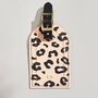 Personalised Pink Leopard Leather Luggage Tag, thumbnail 2 of 3