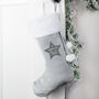 Personalised New Baby Luxury Silver Grey Stocking, thumbnail 1 of 2
