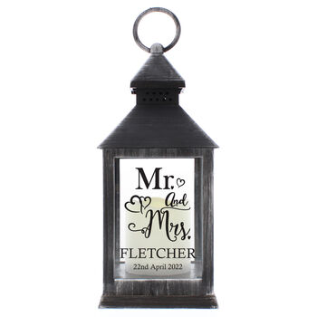 Personalised Mr And Mrs Black Candle Lantern, 4 of 4