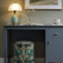 Dressing Table Stool In Green Elephant Linen, thumbnail 1 of 3