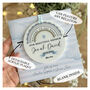 Personalised Blue Rainbow New Baby Any Relation Greeting Card, thumbnail 3 of 3