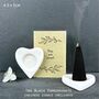 East Of India Mini Matchbox Incense Holder And Two Incense Cones Black Pomegranate 'You Are Loved' Heart, thumbnail 3 of 4