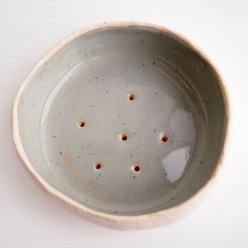 Handmade Blue Fleck Pottery Soap Dish, 5 of 7