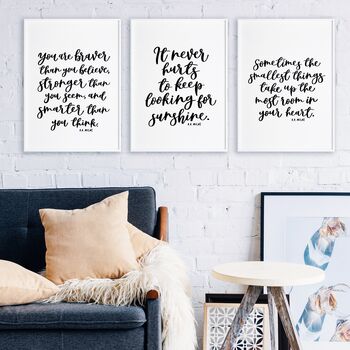 Calligraphy Inspirational Quote Print Set Of Three, 3 of 7