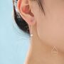 Tiny White Opal Coin Ear Threader Earrings, thumbnail 1 of 9