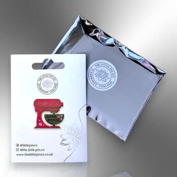 Baking Is My Superpower Retro Stand Mixer Hard Enamel Pin, 6 of 9