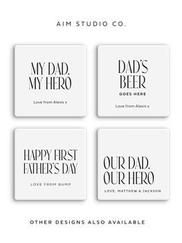 Happy First Fathers Day From Bump Personalised Coaster, 5 of 10