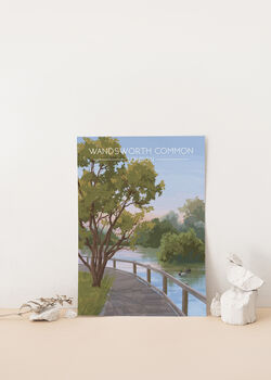 Wandsworth Common London Travel Poster Art Print, 2 of 8