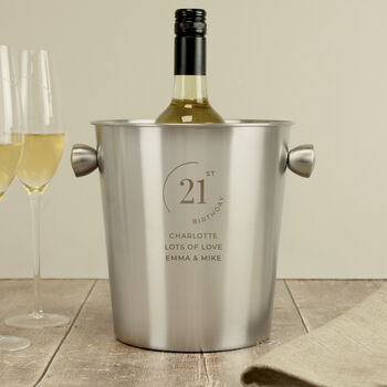 Personalised Date Stainless Steel Ice Bucket, 5 of 6