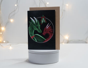 Dragon Mistletoe Christmas Card, 6 of 6