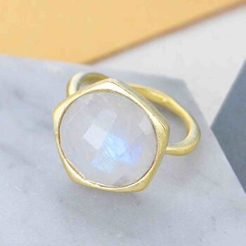 Moonstone Sterling Silver Gemstone Ring, 3 of 4