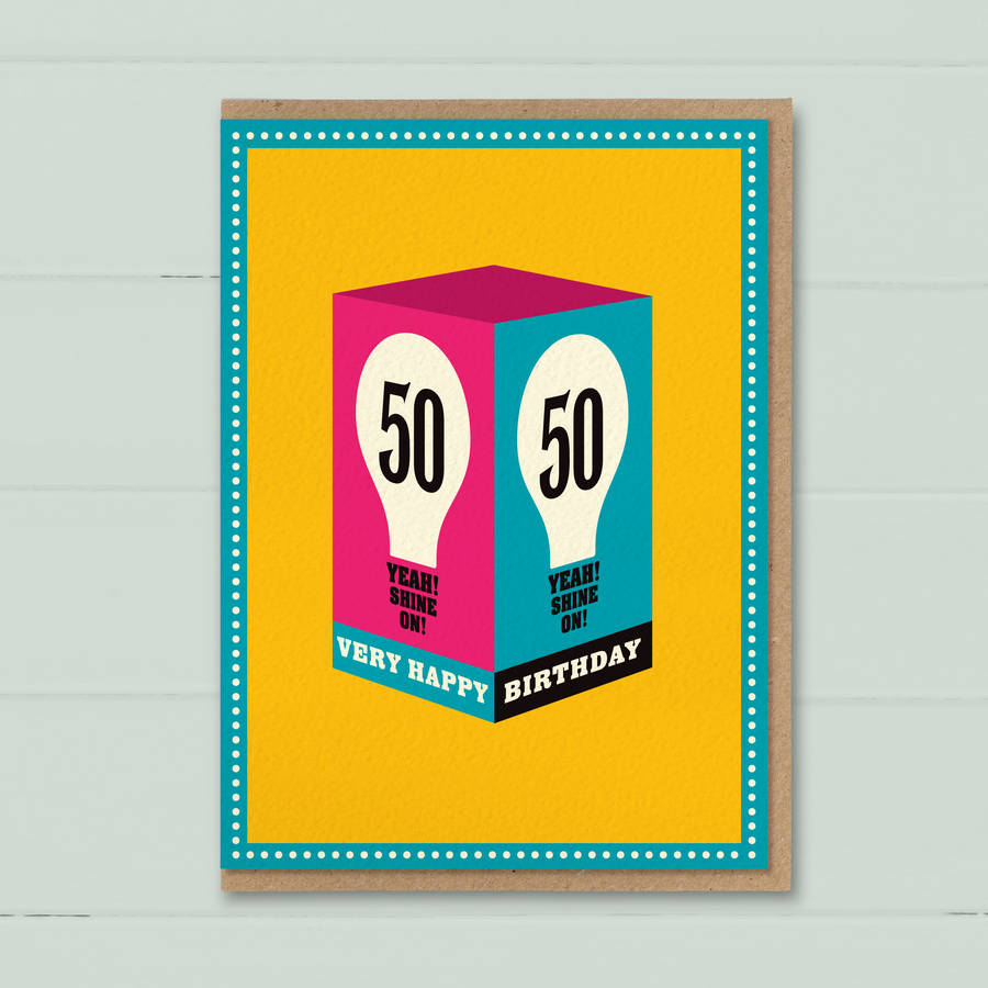 50th birthday '50th card' by the typecast gallery | notonthehighstreet.com