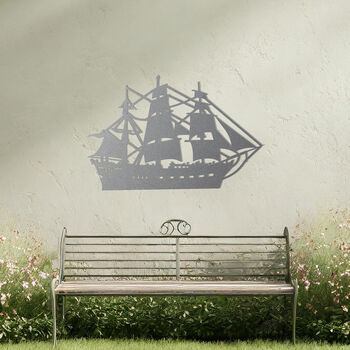 Sailing Ship Metal Wall Art Gift For Nautical Garden Decor, 7 of 10