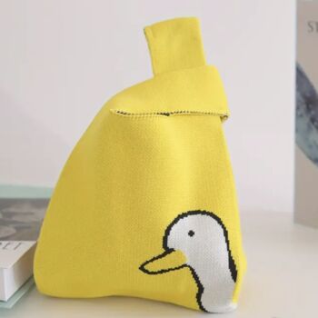 Yellow Duck Cartoon Pattern Knitted Bag, 3 of 3