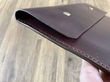 Personalised A5 Chocolate Brown Leather Travel Wallet, 2 of 9