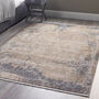 Cosimo Distressed Easy Care Rug With Fringe Blue/Grey, thumbnail 1 of 4