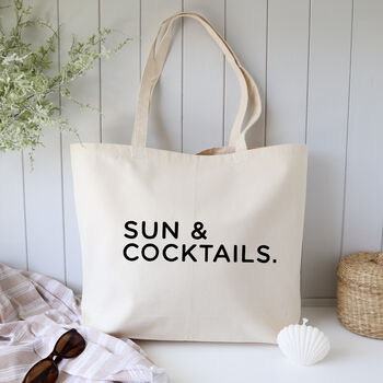 Sun And Cocktails Large Holiday Beach Bag, 2 of 4
