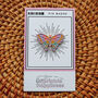 Teal And Pink Butterfly Pin Badge With Gold Accents, thumbnail 7 of 7