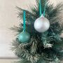 Green And Silver Christmas Baubles Set Of Six, thumbnail 5 of 7