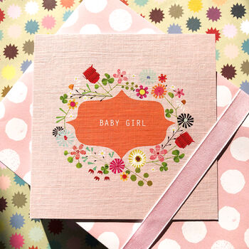 Floral Baby Girl Card, 4 of 5