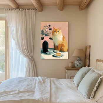 Ginger Cat Flower Portrait Art Print, 4 of 4