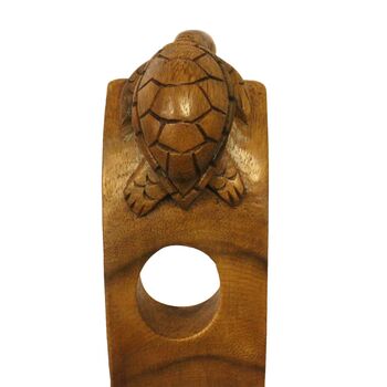 Carved Wooden Wine Holder Turtle, 2 of 5