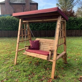 Dorset Two Seater Wooden Garden Swing Seat, 6 of 6