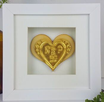 Personalised 50th Wedding Anniversary Gift Heart, 3 of 12