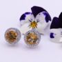 Round Citrine 925 Sterling Silver Stud Earrings, thumbnail 1 of 4
