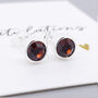 Sterling Silver January Garnet Birthstone Stud Earrings, thumbnail 5 of 7