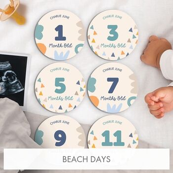 Personalised Abstract Shapes Design Milestone Discs, 6 of 9