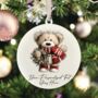 Personalised Christmas Teddy Bear Family Hanging Bauble Decoration, thumbnail 9 of 10
