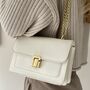 Personalised Embossed White Faux Leather Chain Shoulder Cross Body Bag, thumbnail 2 of 3