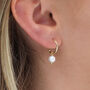 18ct Gold Plated Or Sterling Silver Pearl Hoop Earrings, thumbnail 2 of 7