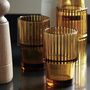 Set Of Four Amber Ribbed Tumblers, thumbnail 1 of 3