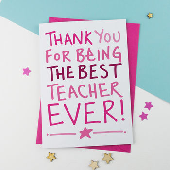 Teacher Thank You Card By A Is For Alphabet | notonthehighstreet.com