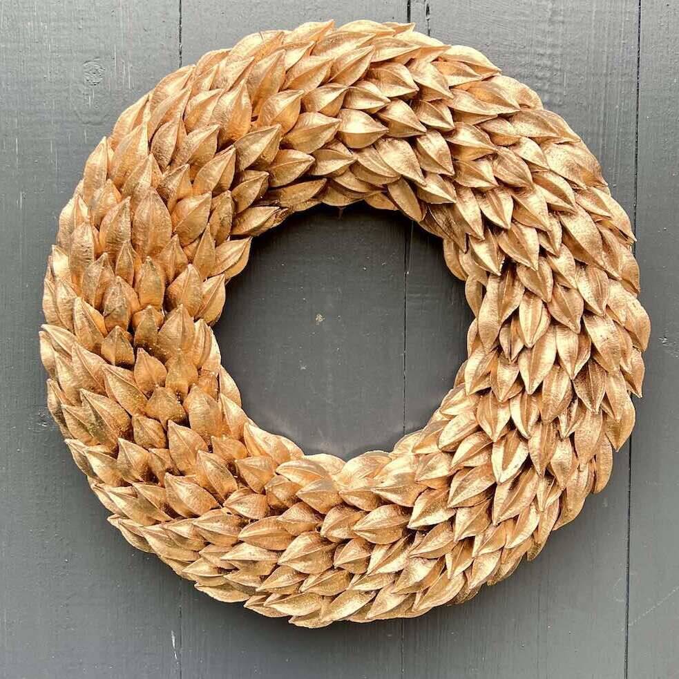Gold Pinecone Wreath, 1 of 2