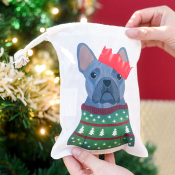 Personalised Party Dog Xmas Treat And Gift Bag, 9 of 12