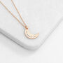 Personalised Rose Gold Plated Crescent Moon Necklace, thumbnail 3 of 9