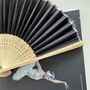 Personalised Black Folding Hand Silk Fan Women Gift, thumbnail 1 of 12