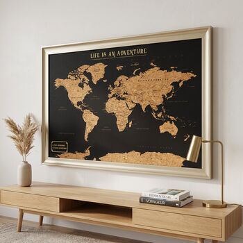 World Travel Map With Pins Cork Board Traveller Gifts, 6 of 10