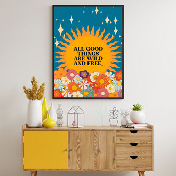 All Good Things Are Wild And Free Retro Print, 2 of 3