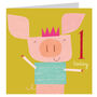 Piglet 1st Birthday Card, thumbnail 3 of 5