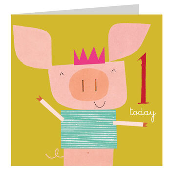 Piglet 1st Birthday Card, 3 of 5