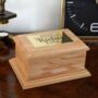 Personalised Dog Urn Pet Urn In Solid Oak With Engraved Brass Effect Plaque, thumbnail 3 of 4