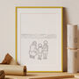 Personalised Line Drawing Family Portrait Illustration, thumbnail 7 of 12