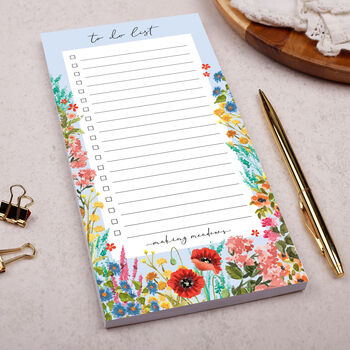 Blue Floral To Do List Notepad, 3 of 4