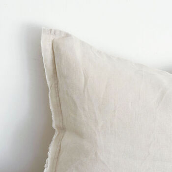 Stone Linen Cushion Cover, Frayed Edge 50 X 30cm, 4 of 4