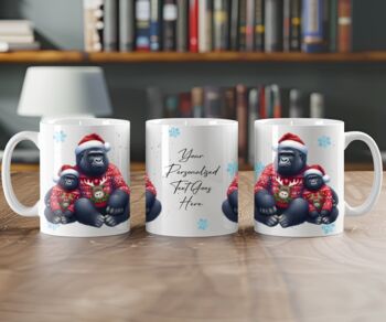 Personalised Gorilla Parent And Child Christmas Jumpers Mug, 2 of 2